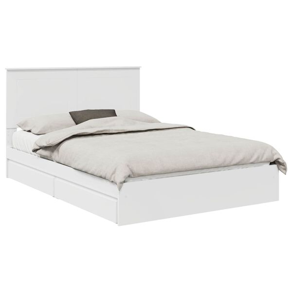 vidaXL Cama com Armazenamento Branco 140 x 190 cm Madeira processada