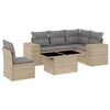 vidaXL 6 pcs conjunto de sof&aacute;s p/ jardim com almofad&otilde;es vime PE bege