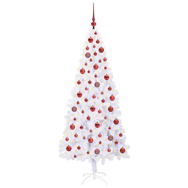 vidaXL &Aacute;rvore de Natal Artificial com 300 LEDs Branco 180 cm PVC e A&ccedil;o