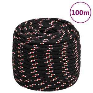 vidaXL Corda de barco 18 mm 100 m polipropileno preto