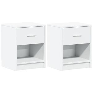vidaXL Mesas de cabeceira 2 pcs com gaveta 40x34x50 cm branco
