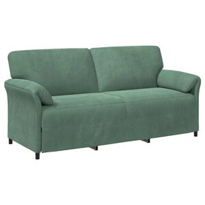 vidaXL Sof&aacute; de 3 Lugares Verde do Mar 198 x 83 x 95 cm Veludo