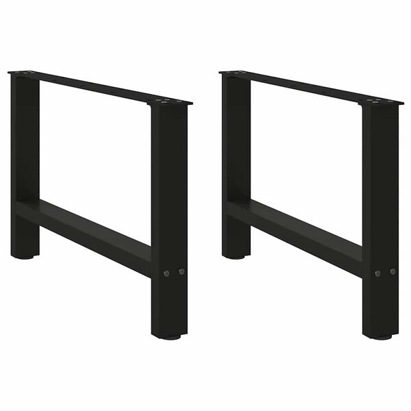 vidaXL P&eacute;s para mesa de centro pretos 2 pe&ccedil;as 70x(42-43) cm a&ccedil;o