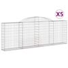 vidaXL Cestos gabi&atilde;o arqueados 5pcs 300x30x100/120cm ferro galvanizado