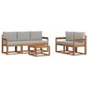 vidaXL Conjunto de Sof&aacute;s para Exterior 6 unid. Cinza Natural e Claro