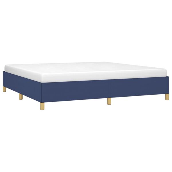 vidaXL Estrutura de cama sem colch&atilde;o 200x200 cm tecido azul