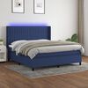 vidaXL Cama box spring c/ colch&atilde;o e LED 160x200 cm tecido azul