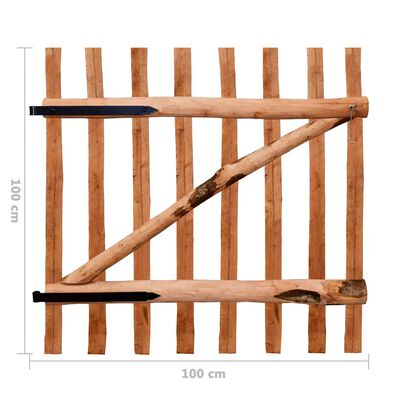 vidaXL Portão para cerca 1 pc 100x100cm madeira de aveleira impregnada
