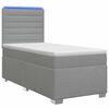 vidaXL Cama box spring com colch&atilde;o Cinzento-claro 80 x 200 cm Tecido