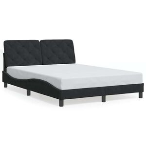 vidaXL Estrutura de cama sem colch&atilde;o 140x190 cm veludo preto