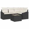 vidaXL Conjunto de Sof&aacute; de Jardim 5 unid. Marrom e Creme vime PE