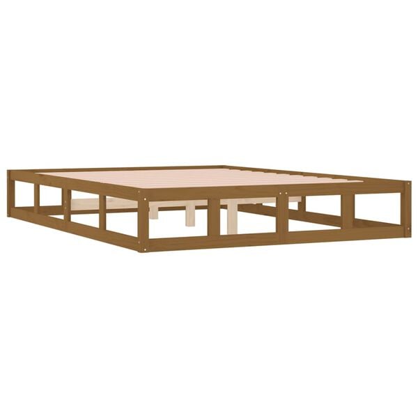 vidaXL Estrutura cama pequena de casal 120x190 cm madeira castanho-mel