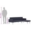 vidaXL Sof&aacute;-cama em L em poli&eacute;ster cinza escuro