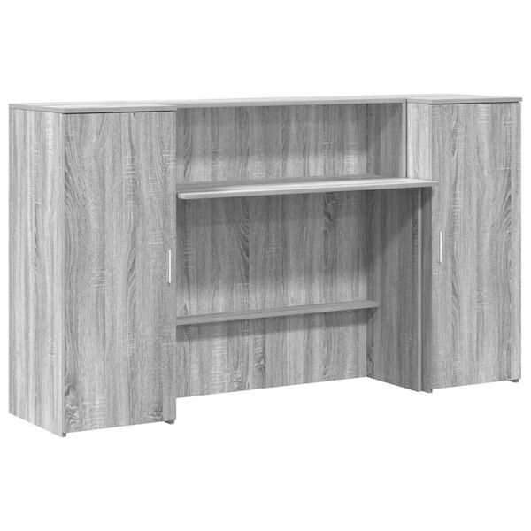 vidaXL Balc&atilde;o recep&ccedil;&atilde;o 180x50x103,5 cm madeira cinzento sonoma