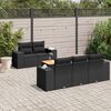 vidaXL 6 pcs conjunto sof&aacute;s de jardim c/ almofad&otilde;es vime PE preto