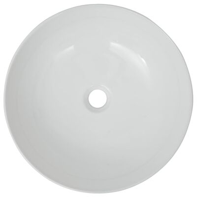vidaXL Lavatório redondo em cerâmica branco 41,5x13,5 cm
