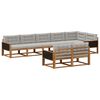 vidaXL Conjunto de Sof&aacute;s para Exterior 8 unid. Natural e Cinza claro