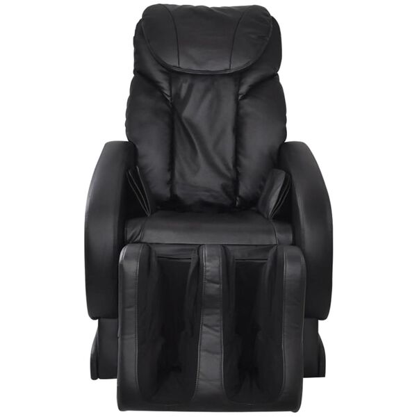 vidaXL Cadeira de massagens couro artificial preto
