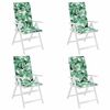 vidaXL Almofad&otilde;es p/ cadeira encosto alto 4 pcs tecido oxford folhas