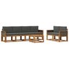 vidaXL Conjunto de Sof&aacute;s para Exterior 6 unid. Natural e Antracite