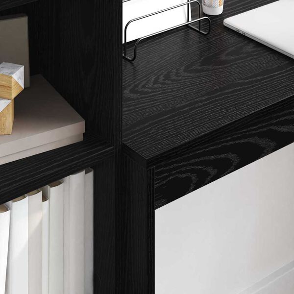 vidaXL Mesa com gaveta 2 pcs Carvalho Preto