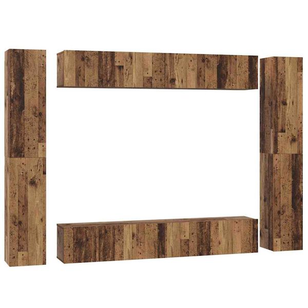 vidaXL Conjunto de m&oacute;vel de TV 10 pcs Madeira antiga 30.5 x 30 x 90 cm