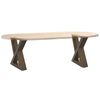 vidaXL P&eacute;s para mesa de centro 2 pe&ccedil;as a&ccedil;o natural 40x(30-31,3) cm a&ccedil;o