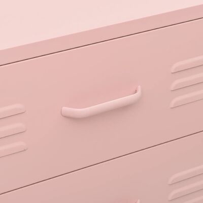 vidaXL Cómoda/aparador com gavetas aço 80x35x101,5 cm rosa