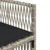 vidaXL 15 pcs conj. jantar jardim c/ almofad&otilde;es vime PE cinzento-claro