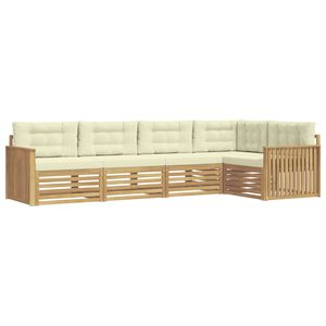 vidaXL Conjunto de Sof&aacute;s para Exterior 5 unid. Branco e Creme