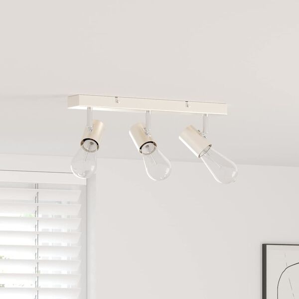 vidaXL Foco de teto com holofotes N&iacute;quel 38 x 6,5 x 11,5 cm Metal