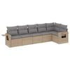 vidaXL 6 pcs conjunto de sof&aacute;s p/ jardim com almofad&otilde;es vime PE bege