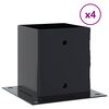 vidaXL Bases de coluna quadradas 4 pe&ccedil;as 121x121mm a&ccedil;o revestido a p&oacute;