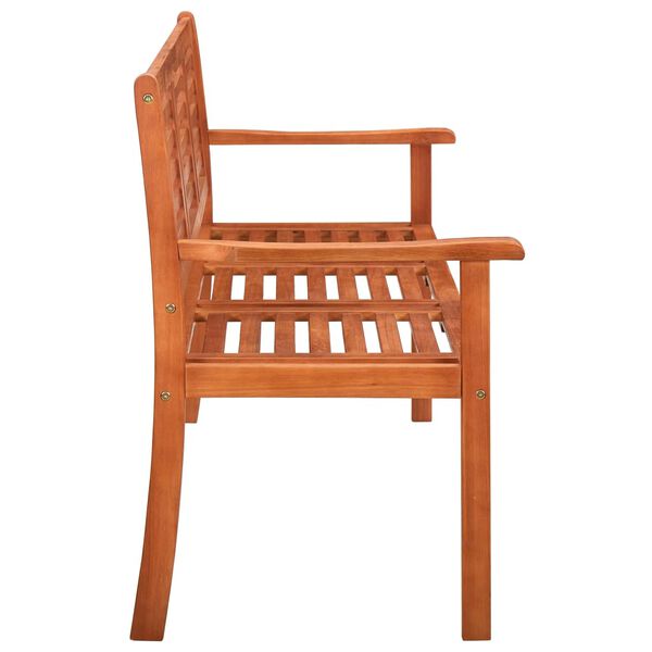 vidaXL Banco de jardim 3 lugares c/ almofad&atilde;o 150 cm eucalipto maci&ccedil;o