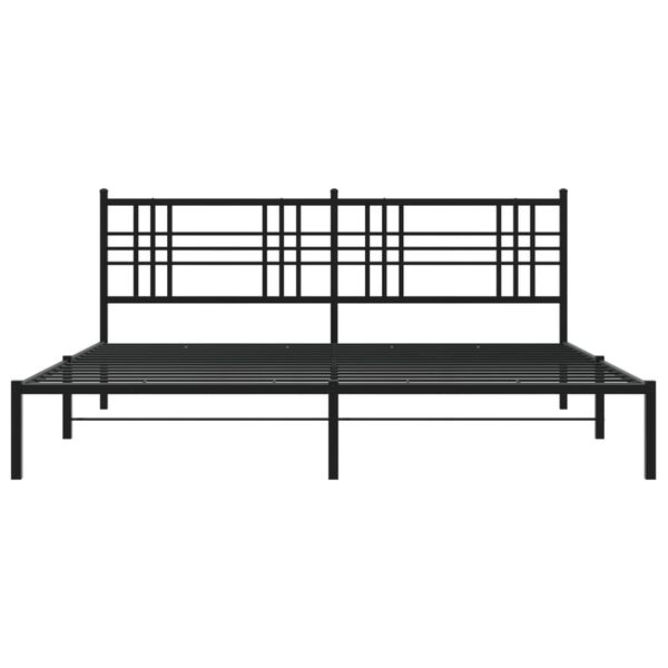 vidaXL Estrutura de cama com cabeceira 193x203 cm metal preto