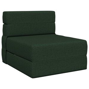 vidaXL Sof&aacute; Cama Dobr&aacute;vel Verde-Escuro 70 x 80 x 60 cm Tecido