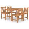 vidaXL Conjunto de jantar de jardim de 5 pe&ccedil;as 120x70 cm madeira de teca maci&ccedil;a