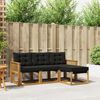 vidaXL Conjunto de Sof&aacute;s para Exterior 4 pcs Natural e Preto