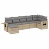 vidaXL 7 pcs conjunto de sof&aacute;s p/ jardim com almofad&otilde;es vime PE bege