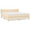 vidaXL Cama com molas/colch&atilde;o 180x200 cm tecido cor creme