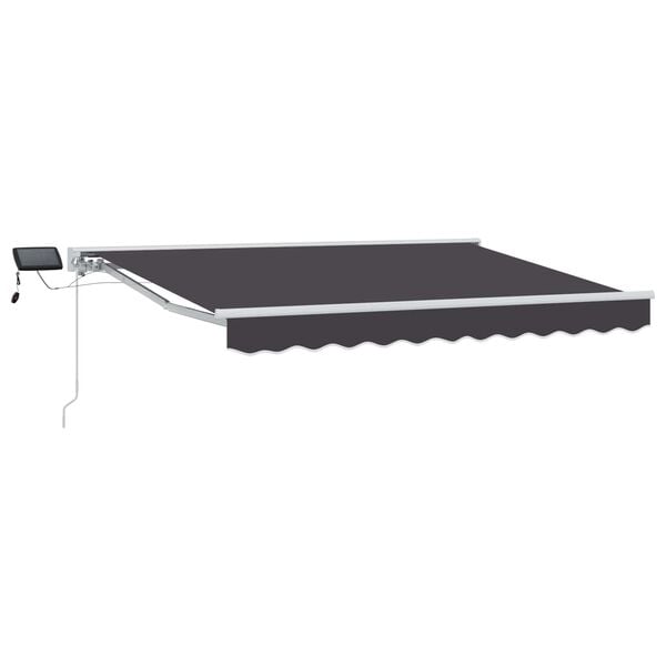 vidaXL Estrutura de Toldo Manual com LEDs Antracite 2,5 x 2 m