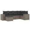 vidaXL 6 pcs conjunto sof&aacute;s de jardim com almofad&otilde;es vime cinzento
