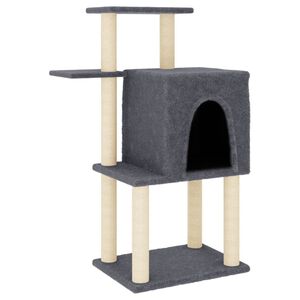 vidaXL &Aacute;rvore p/ gatos c/ postes arranhadores sisal 97 cm cinza-escuro