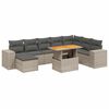 vidaXL 9 pcs conjunto sof&aacute;s p/ jardim com almofad&otilde;es vime PE cinzento