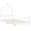 vidaXL Estrutura de cama infantil 90x200 cm pinho maciço branco