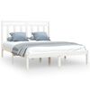 vidaXL Estrutura de cama king 150x200 cm madeira maci&ccedil;a branco