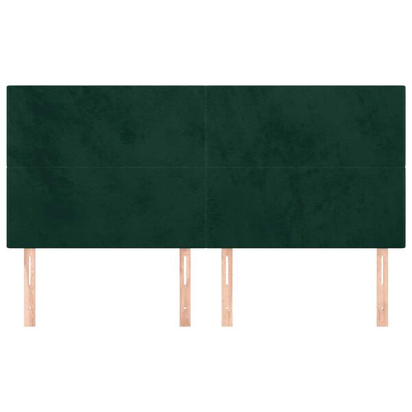 vidaXL Cabeceira Verde Escuro 160x5x118/128 cm Veludo