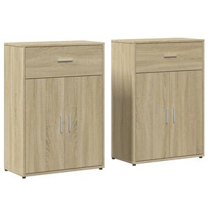 vidaXL Aparadores 2 pcs 60x30x84 cm derivados madeira carvalho sonoma