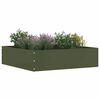 vidaXL Acabamento para Gramado 6 pcs Verde Oliva 50 x 50 x 13 cm A&ccedil;o