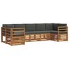 vidaXL Conjunto de Sof&aacute;s para Exterior 7 unid. Natural e Antracite